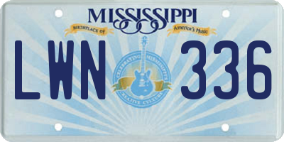 MS license plate LWN336