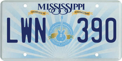 MS license plate LWN390