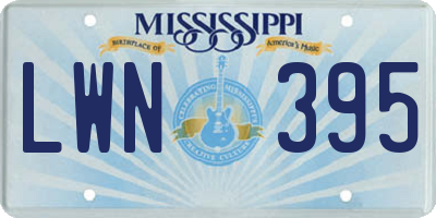 MS license plate LWN395