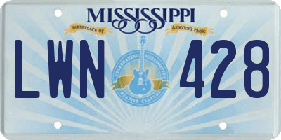 MS license plate LWN428