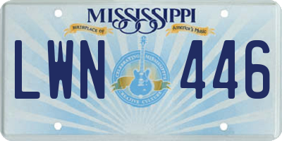 MS license plate LWN446