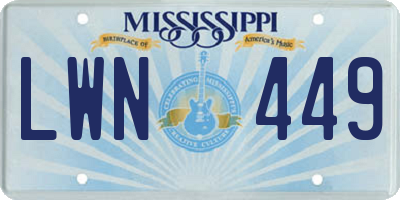 MS license plate LWN449