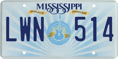 MS license plate LWN514