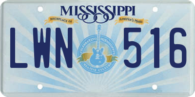 MS license plate LWN516