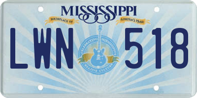 MS license plate LWN518