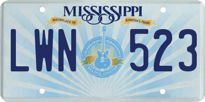 MS license plate LWN523