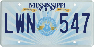 MS license plate LWN547
