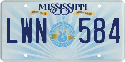 MS license plate LWN584