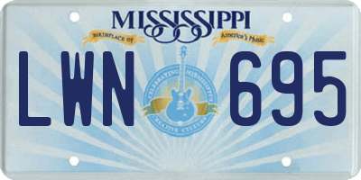 MS license plate LWN695