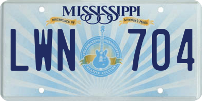 MS license plate LWN704