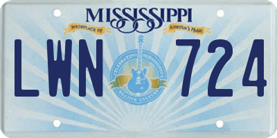 MS license plate LWN724