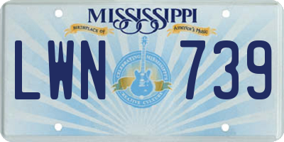 MS license plate LWN739