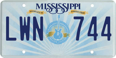 MS license plate LWN744