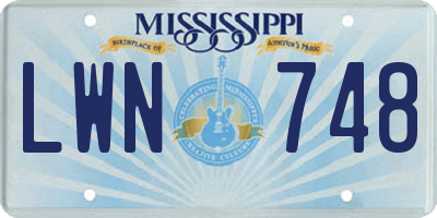 MS license plate LWN748