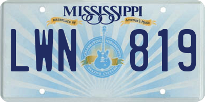 MS license plate LWN819