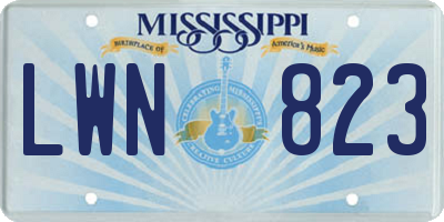 MS license plate LWN823