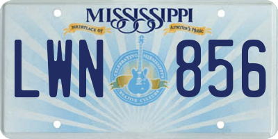 MS license plate LWN856