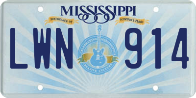 MS license plate LWN914