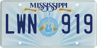 MS license plate LWN919