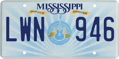 MS license plate LWN946