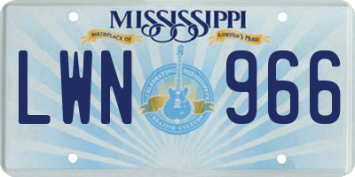 MS license plate LWN966