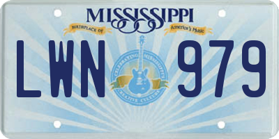 MS license plate LWN979