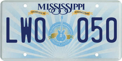 MS license plate LWO050