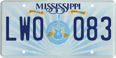 MS license plate LWO083