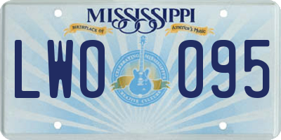 MS license plate LWO095