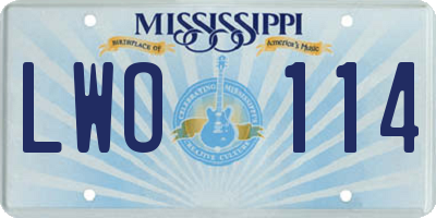 MS license plate LWO114