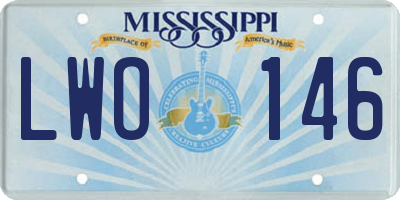 MS license plate LWO146