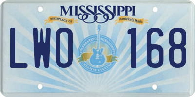 MS license plate LWO168