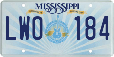 MS license plate LWO184