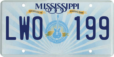 MS license plate LWO199