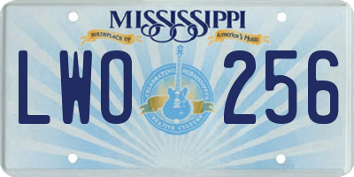 MS license plate LWO256