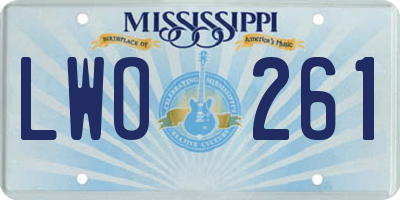 MS license plate LWO261