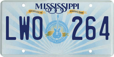 MS license plate LWO264