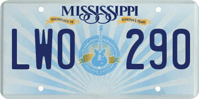 MS license plate LWO290
