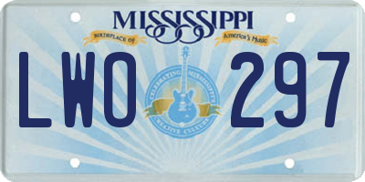 MS license plate LWO297