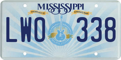 MS license plate LWO338