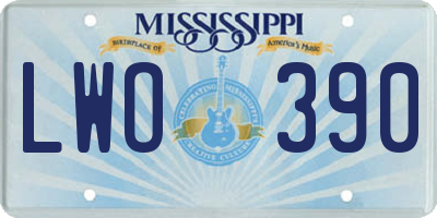 MS license plate LWO390