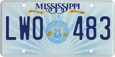 MS license plate LWO483