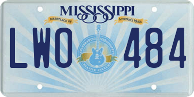 MS license plate LWO484