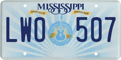 MS license plate LWO507