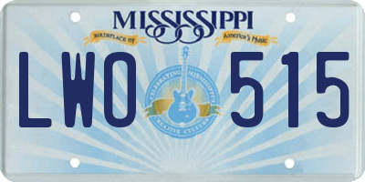 MS license plate LWO515