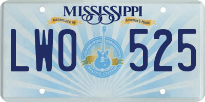 MS license plate LWO525