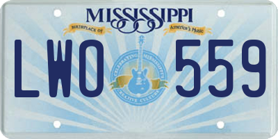 MS license plate LWO559
