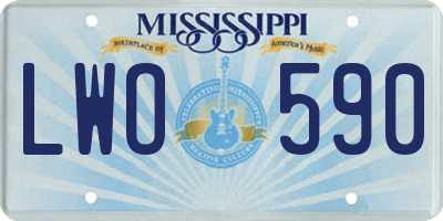 MS license plate LWO590