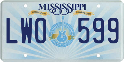 MS license plate LWO599