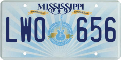 MS license plate LWO656